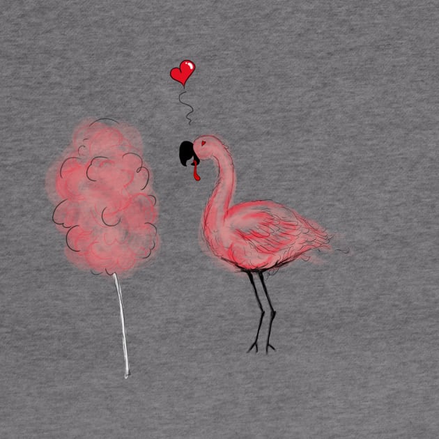 Flamingo Love Funny Candy Lover Tee by PolygoneMaste